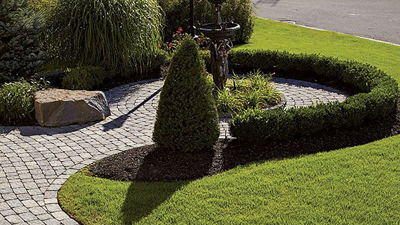 Landscaping with pavers and plants